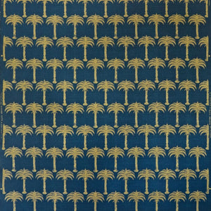 Marrakech Palm - Midnight Blue Fabric