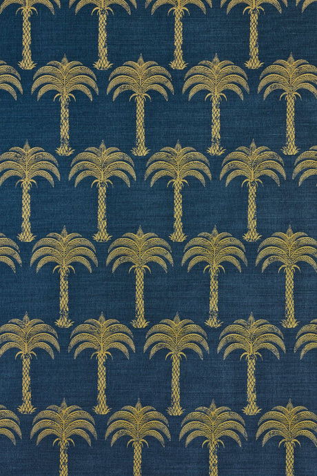 Marrakech Palm - Midnight Blue Fabric