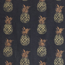 Load image into Gallery viewer, Pineapple - Gold on Charcoal Fabric