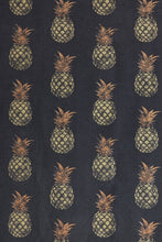 Load image into Gallery viewer, Pineapple - Gold on Charcoal Fabric