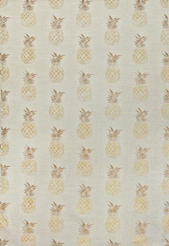 Pineapple - Gold on Natural Fabric