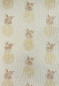Pineapple - Gold on Natural Fabric