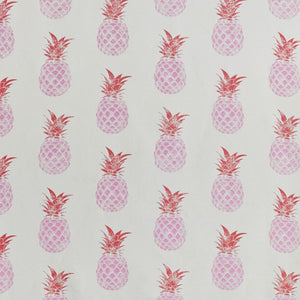Pineapple - Pink Red on Cream Fabric