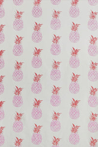 Pineapple - Pink Red on Cream Fabric