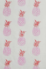 Load image into Gallery viewer, Pineapple - Pink Red on Cream Fabric