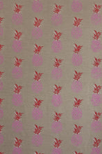 Load image into Gallery viewer, Pineapple - Pink Red on Natural Fabric