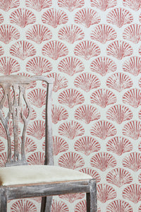 Scallop Shell - Red Wallcovering