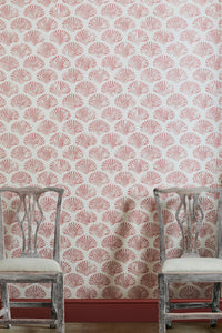 Scallop Shell - Red Wallcovering