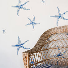 Load image into Gallery viewer, Starfish - Blue on Parchment Wallcovering