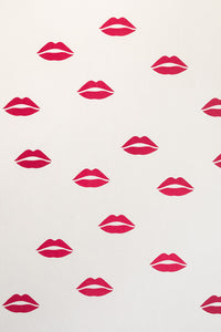 Lips - Red on Cream Wallcovering