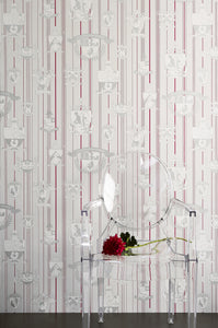 Carpe Noctem - Hot Pink Silver Wallcovering