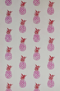 Pineapple - Pink & Red Wallcovering