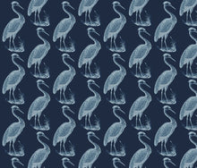 Load image into Gallery viewer, Blue Heron Indigo White Fabric