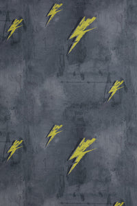 Bolt From Mars - Yellow on Charcoal Wallcovering