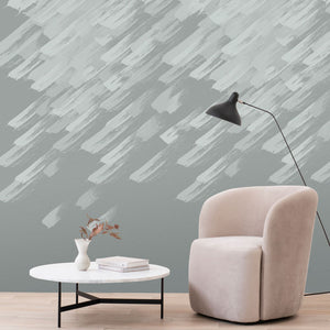 Brushstroke Silver Wallpaper