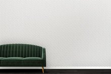 Load image into Gallery viewer, Buzz White Flock on Silver Lustre Wallcovering
