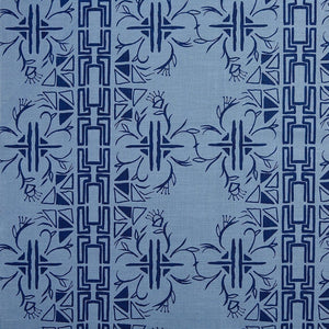 Cerita Navy on Monsoon Linen Fabric