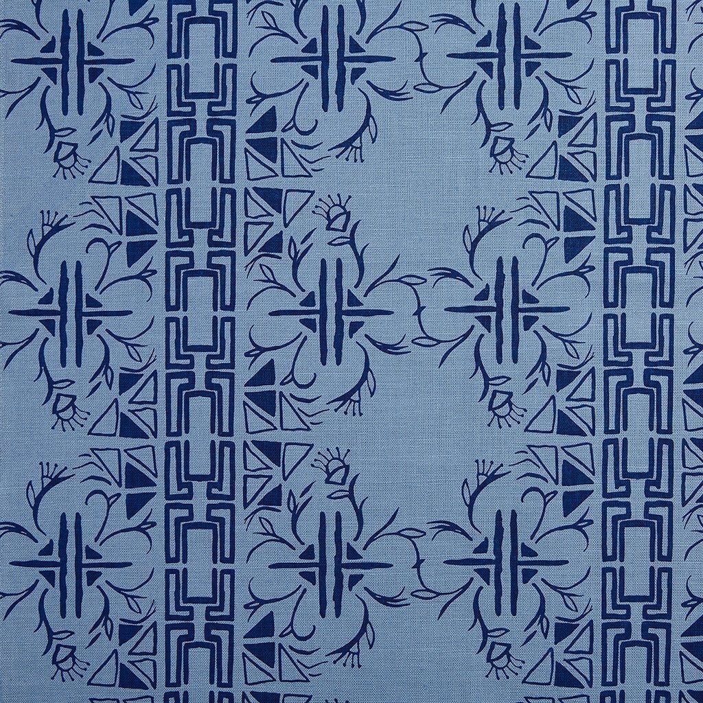 Cerita Navy on Monsoon Linen Fabric