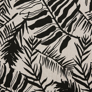Hutan Black On Natural Linen Fabric