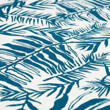 Load image into Gallery viewer, Hutan Teal  On Oyster Linen Fabric