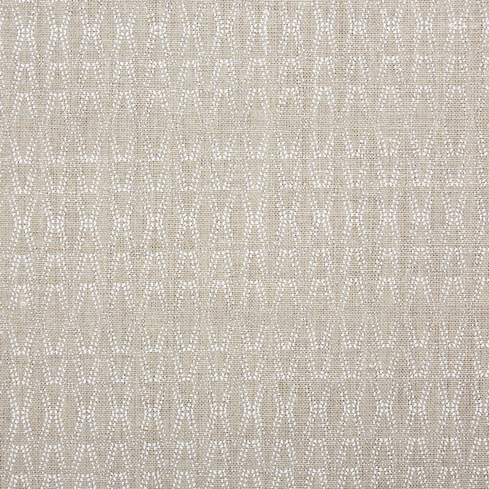 Ketut White On Natural Linen Fabric