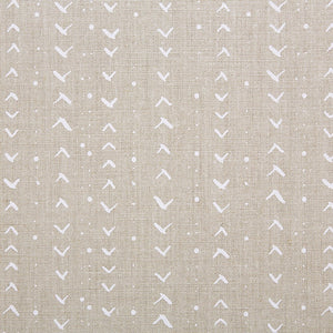 Titik White On Natural Linen  Fabric
