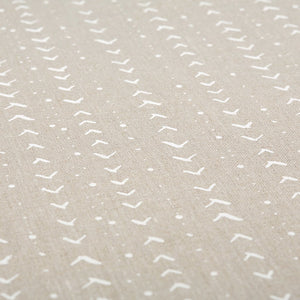 Titik White On Natural Linen  Fabric