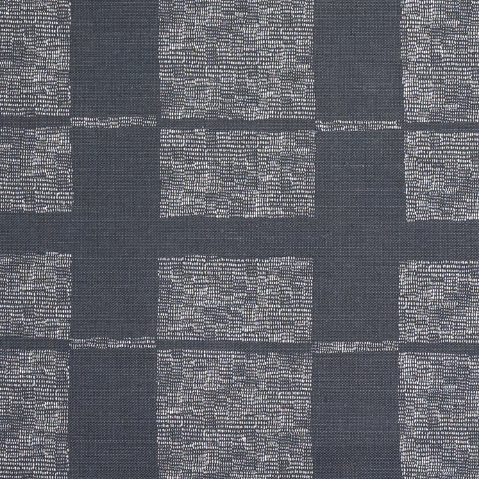 Reed Slate On Oyster Linen Fabric