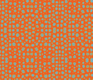 Chee Chee Orange Punch Faded Blue Fabric