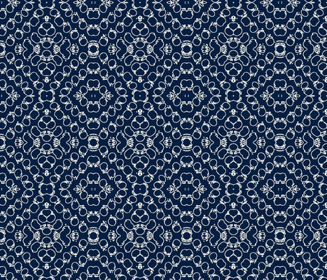 Chics Navy White Fabric