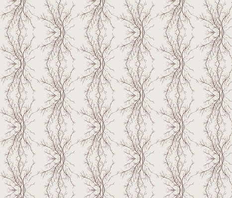 Coral Branchy Sepia Fabric