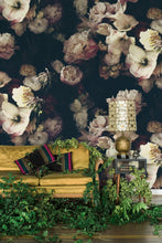 Load image into Gallery viewer, Dutch Love Dark Floral Grasscloth Wallcovering