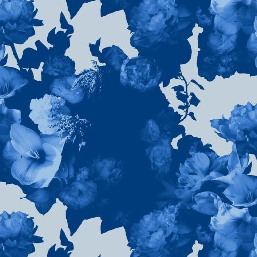 Dutch Love Vivid Blue Floral Wallcovering
