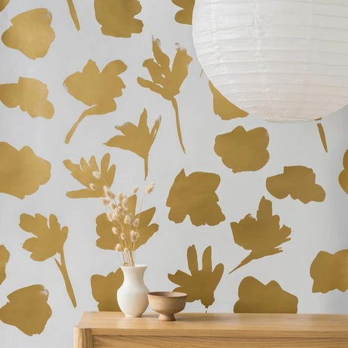 Petals Pressed Gold Type II Wallcovering