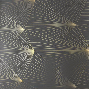 Fan Gold Lead Grey Wallcovering