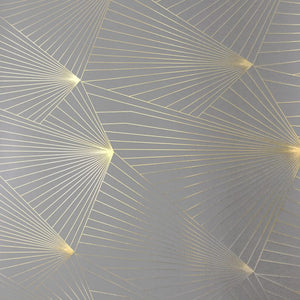 Fan Gold Zinc Grey Wallcovering