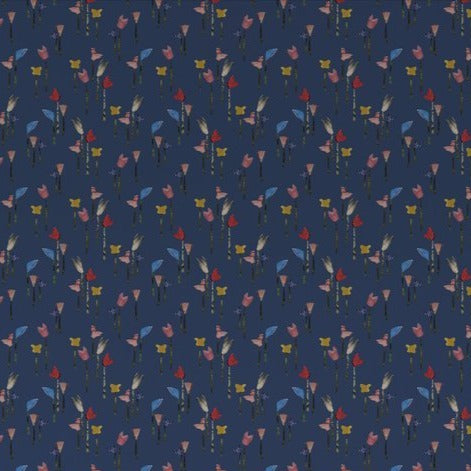 Field of Tulips Blue Wallcovering