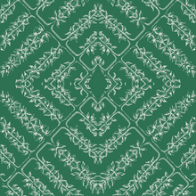 Load image into Gallery viewer, Flora Tile Evergreen Fabric
