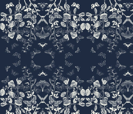 Flutter Indigo White Fabric