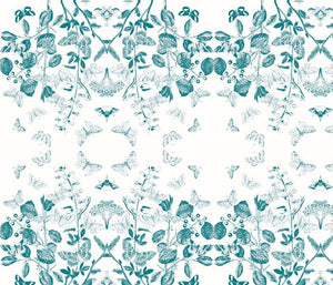 Flutter White Peacock Fabric