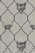 Load image into Gallery viewer, Fox &amp; Hen - Charcoal/Pink on Natural Fabric