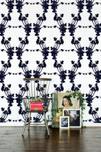 Load image into Gallery viewer, Frida White and Indigo Wallcovering