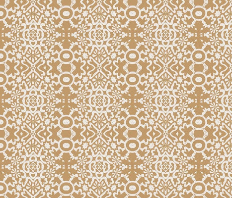 Geo Caramel Linen Fabric