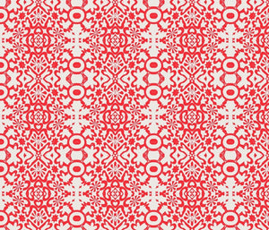 Geo Linen Poppy Fabric