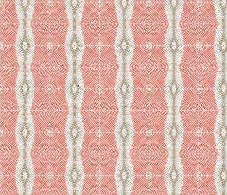 Glam Stripe Summer Coral Fabric