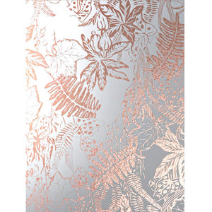 Hothouse Copper Rose White Wallcovering