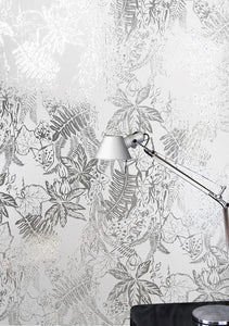 Hothouse White Silver Wallcovering