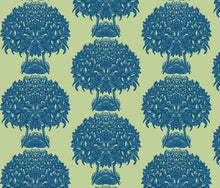 Load image into Gallery viewer, Hydrangea Topiary Celery Sapphire Fabric