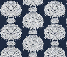 Load image into Gallery viewer, Hydrangea Topiary Indigo White Fabric