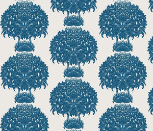 Hydrangea Topiary Milk Sapphire Fabric